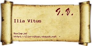 Ilia Vitus névjegykártya